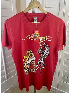 Ed Hardy Tiger/Panther/Cobra Red T Shirt - Youth Size 17/18 - NWT $65.00